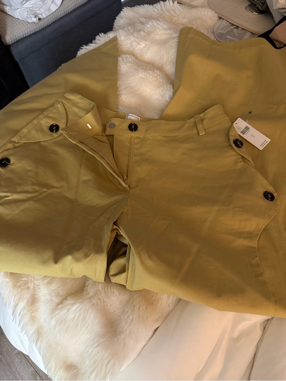 Maeve- Button-Pocket Wide-Leg Pants | Anthropologie ( Citron) S - Picture 6 of 6